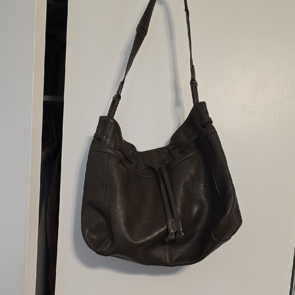 J. Jill Dark Brown Leather Shoulder Bag